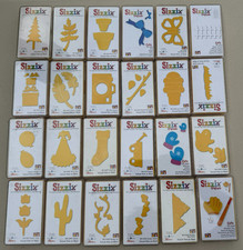 Lot of 24 Sizzix Medium Yellow  Blue Dies Tree Fern Leaves Balloon Gifts etc.