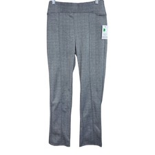 Ophelia Roe Pants Women  s Small Gray Herringbone High Rise Straight Leg NWT