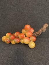 Vintage HUGE 16  , 9.5 lb Marble/Alabaster Grape Cluster-Beautiful 2  Grapes