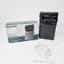 Sony ICF-S10 Portable FM/AM 2-Band Radio Vintage Classic Black Tested Working