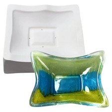 5"X 4" Deep 2" Footed Wave Mold Glass Fusing
