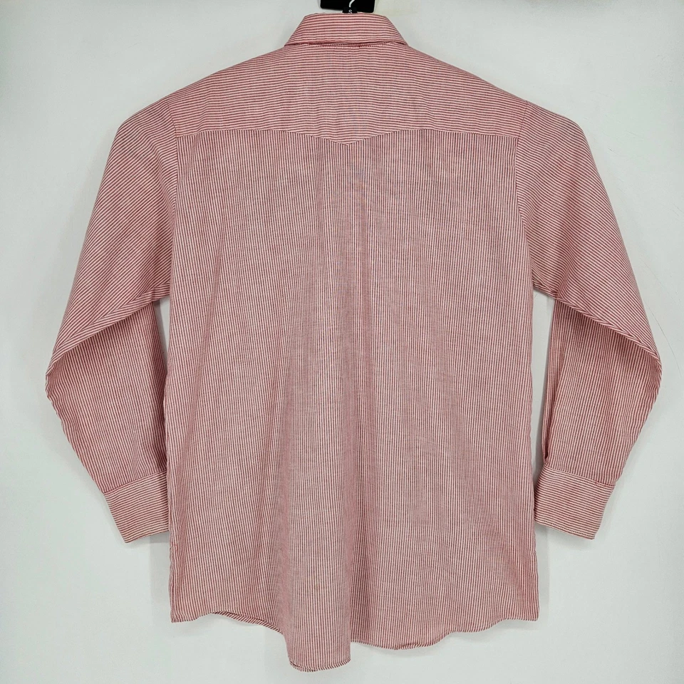 Camisa De Colección Dee Cee Perla A Presión Para Hombres XL 70s Diente de Sierra Western Rojo Rayas Foto 4 de 4
