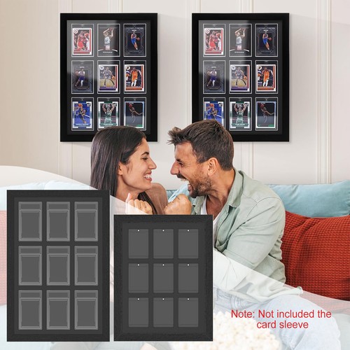 Schwarzer Kartenrahmen Wandhalterung Sammelkarten Vitrine für 9 PSA Graded Karten - Bild 2 von 13
