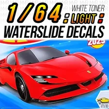 1/64 Scale FERRARI SF90 Head Tail Light WaterSlide Decals Custom for Hot Wheel
