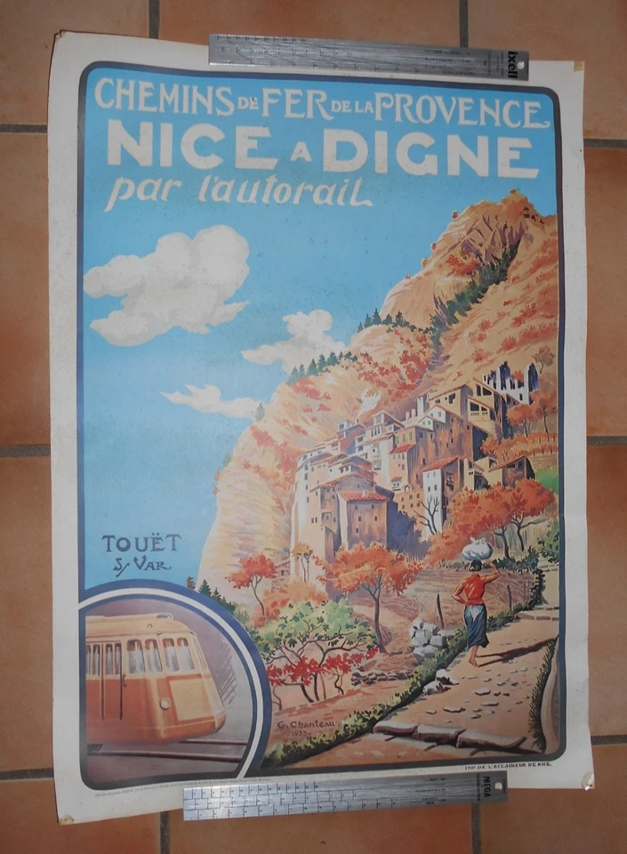 Affiche, chemin de fer de la provence de nice à digne par l autorail - Photo 2/4