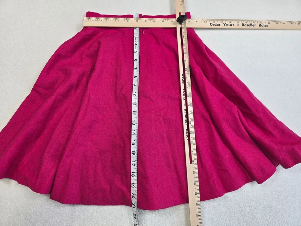 Falda plisada 100 % lana Ellen Tracy Linda Allard talla 4 rosa oscuro magenta Foto 4 de 4