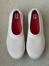 Fitflop Beige Knit With Glitter Ballerinas Size UK 6.5