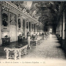 c1900s Paris, France Louvre Museum Apollo Gallery Ornate Interior Artwork A342
