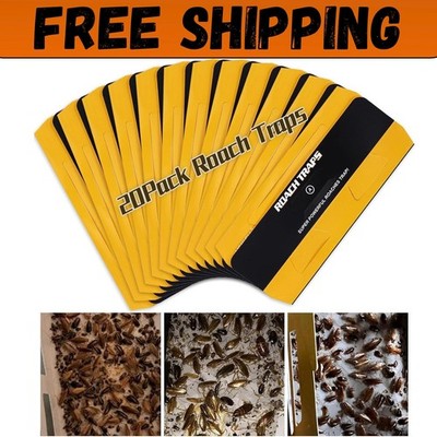 20 Pack Roach Traps   Indoor Glue Traps, Child & Pet Safe, Long-Lasting Bait New