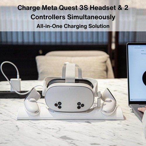 Charging Dock for Meta Quest 3/3S, Wireless Charging Station for VR Headset &... - Picture 3 of 8
