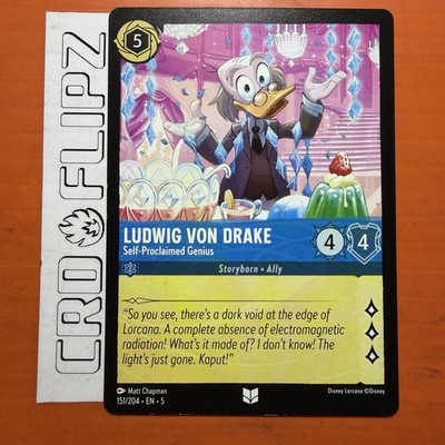 Lorcana Shimmering Skies Ludwig Von Drake Self-Proclaimed Genius 151/204 Non Foi