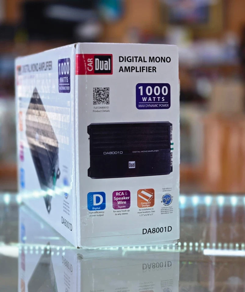 Car Dual DA8001D Digital Mono Amplifier 1000 Watts Max Dynamic Power - Image 3 of 3