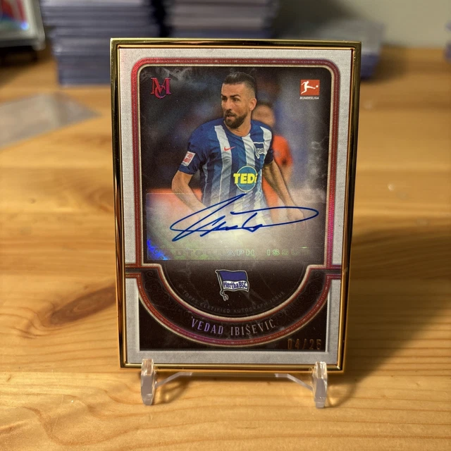 Vedad Ibisevic 2019 Museum Collection Bundesliga Gold Frame Autograph 04/25 Ruby