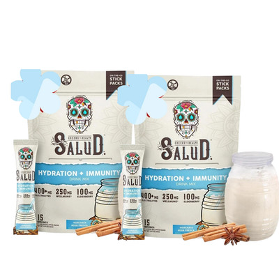Salud 2 in 1 Hydration Immunity Electrolytes Horchata Elderberry 1g Sugar 2 pack