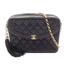Chanel Lambskin Diana Flap Shoulder Bag Women Black One Size