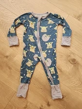 Little sleepies Bamboo Grogu Baby Yoda zippy Star Wars Sz 0-3 Months Sleeper