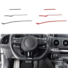 Real Carbon Fiber Central Control Dashboard Panel Cover Strips For Kia Stinger
