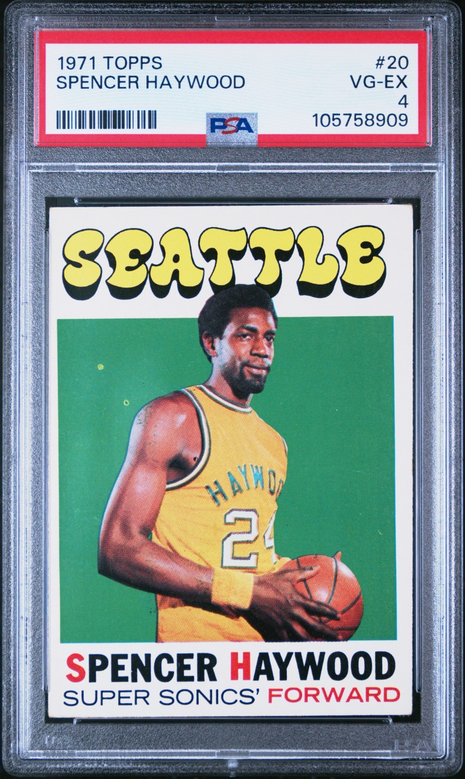 1971 Topps #20 Spencer Haywood Rookie RC PSA 4 VG-EX