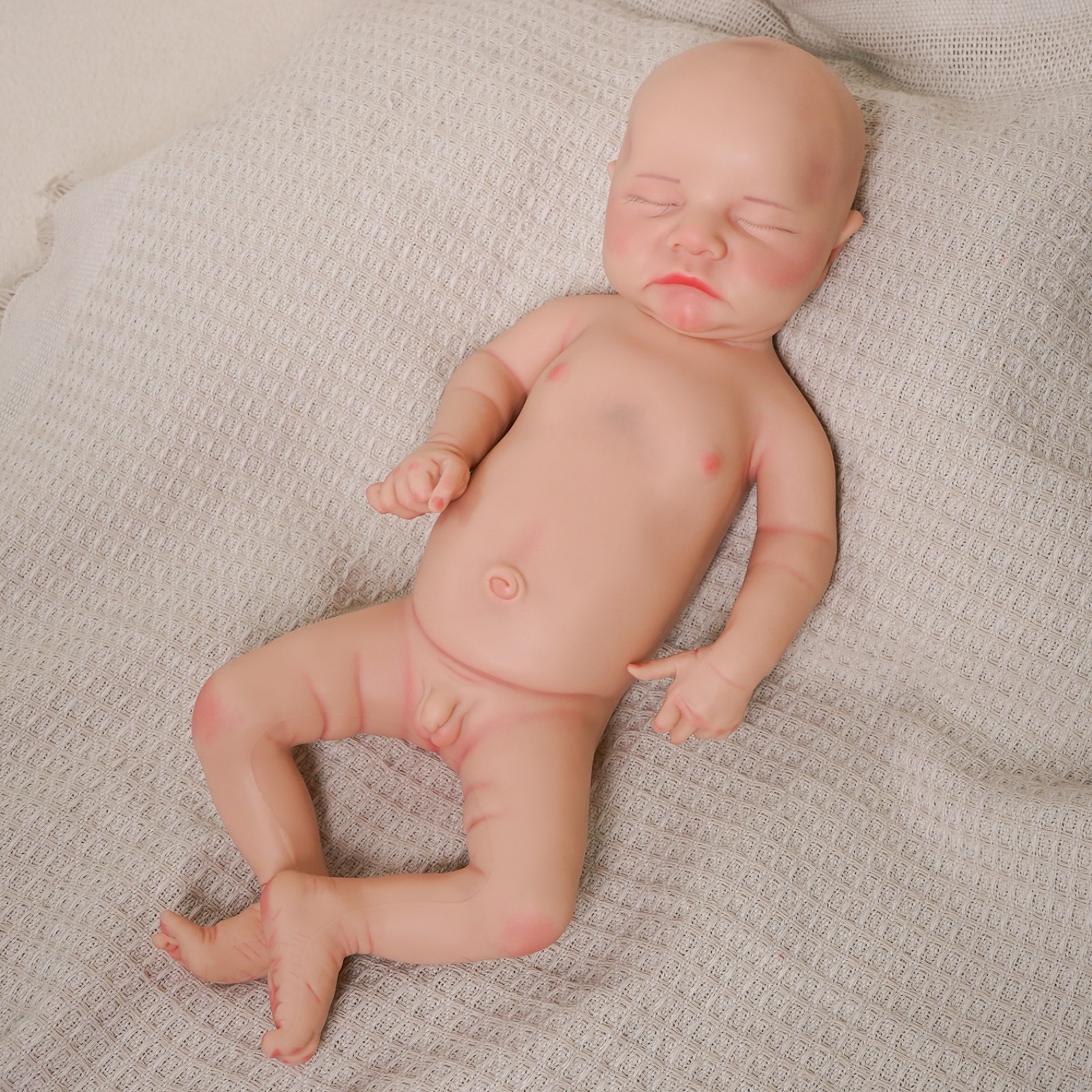 Eyes Closed Sleeping Newborn Reborn Baby Dolls Handmade Silicone Boy Baby Doll