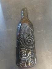 Green Glass Flat Wine Bottle Spoon Rest Cheese Tray