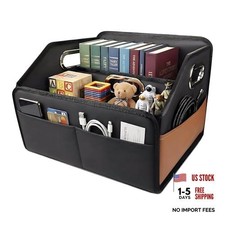 Leather Car Storage Organizer Back Front Seat Car Organizer Black