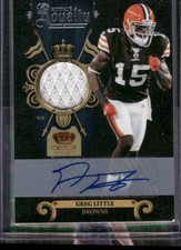 GREG LITTLE 2011 Panini Crown Royale Rookie Royalty Materials Auto #D /100