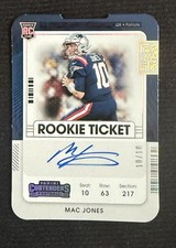 Mac Jones 2021 Panini Contenders Rookie Ticket On Card Auto Die Cut 10/10 Jsy #