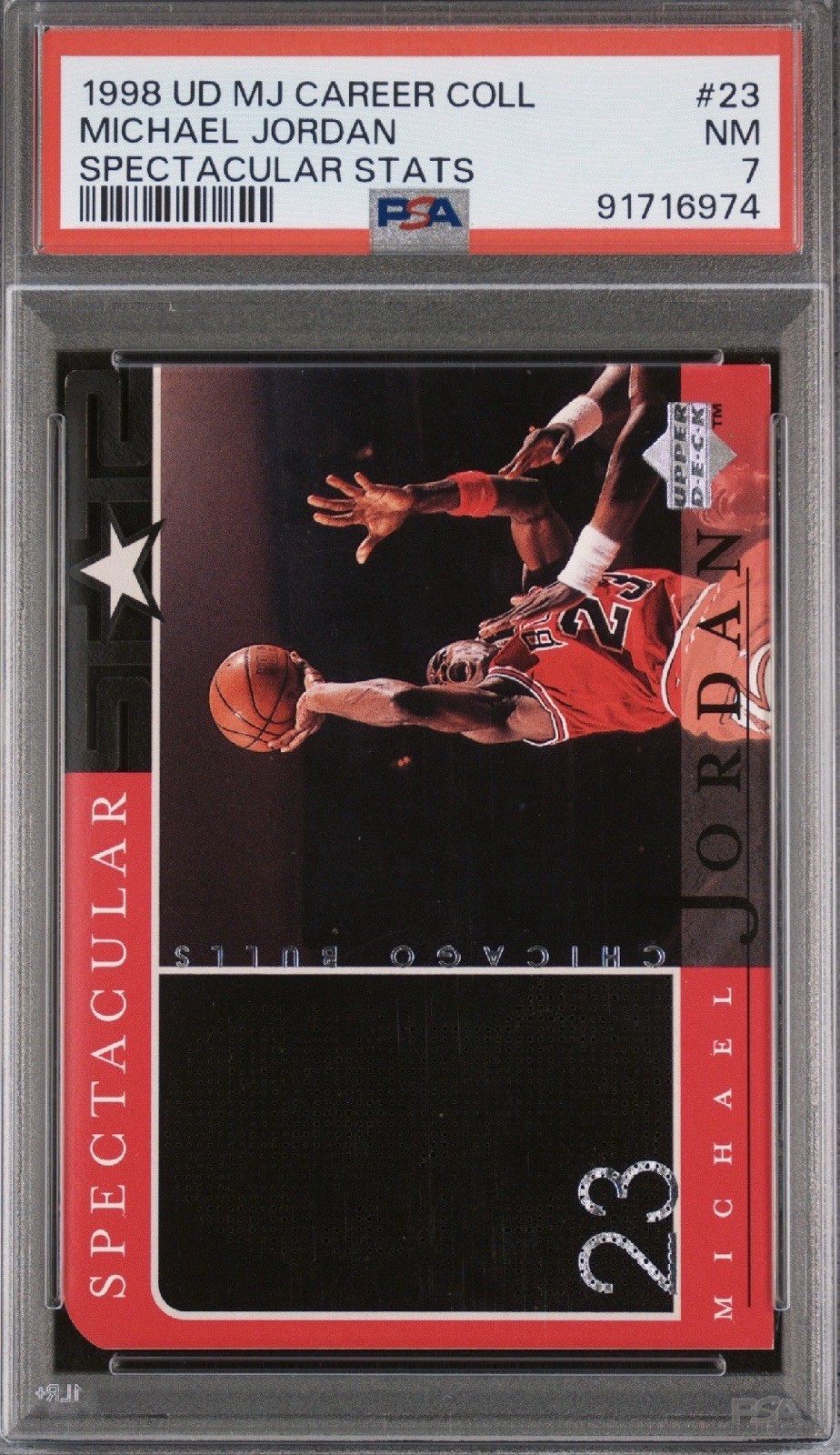 1998 Upper Deck Michael Jordan Career Coll  Spectacular Stats #21 PSA 7 POP 12