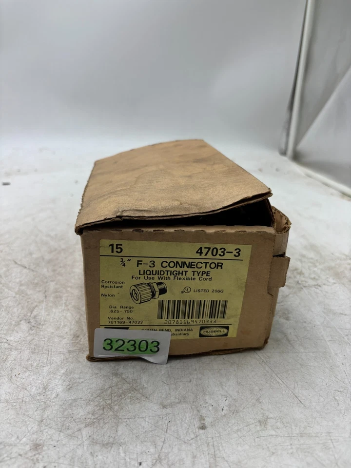 Lote de 15 conectores herméticos a líquidos Hubbell 4703-3 F-3 3/4" Foto 2 de 3