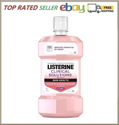 Listerine Clinical Solutions Mouthwash Gum Health Antiseptic, ICY Mint, 500 mL