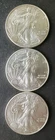 Lot of Three 2011 $1 American Silver Eagle Dollars