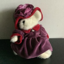 Boyds Bears Ms Rouge Chapeau Head Bean Collection 10" Plush Bear Red Hat Society
