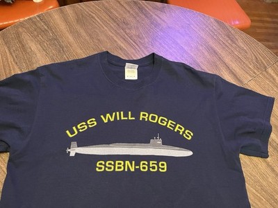 USS Will Rogers SSBN 659 USA Navy Submarine Medium Blue T Shirt