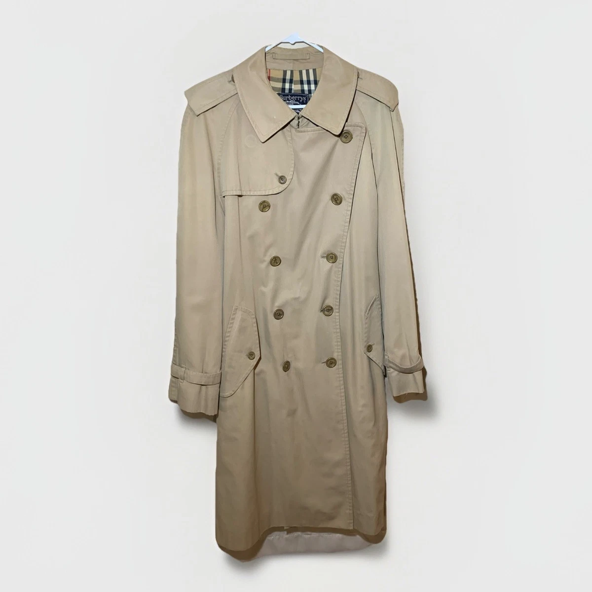 Burberry ￼￼Vintage Trench coat 44 英国製 Burberry Women's Vintage Black Trench Coat Size 44 - Etsy