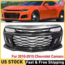 Fit 2014-2015 Chevy Camaro 5TH to 6TH Gen ZL1 Style Front Bumper Cover Black