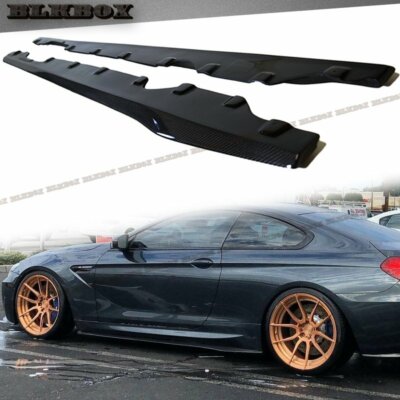 FRP Carbon Fiber V Side Skirt Lip For 12-17 F12 F13 M6 M-Tech Coupe Convertible