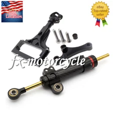 For Kawasaki Z1000 2003-2009 Carbon Fiber Steering Damper Bracket Mount Kit CNC
