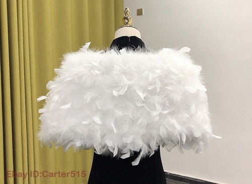 Para mujeres 100% Real Piel de Avestruz Capa Boda Fiesta Invierno Vestido Chal Top LO ÚLTIMO - Imagen 18 de 36