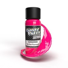 Hot Pink Fluorescent Airbrush Ready Paint, 2oz Bottle Spaz Stix SZX02000