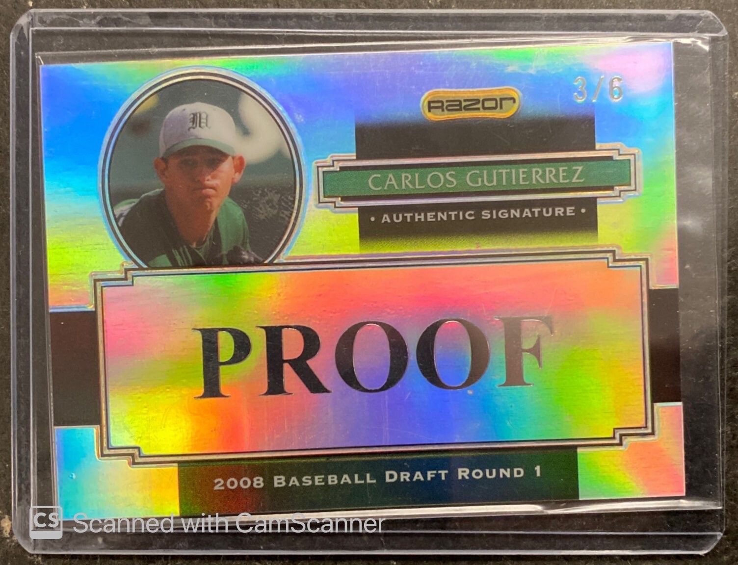 2008 RAZOR CARLOS GUTIERREZ SIGNATURE SERIES METAL PROOF REFRACTOR CARD /6  | eBay
