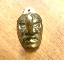 Vintage Brass Hook Japanese Tengu Long Nose Mask