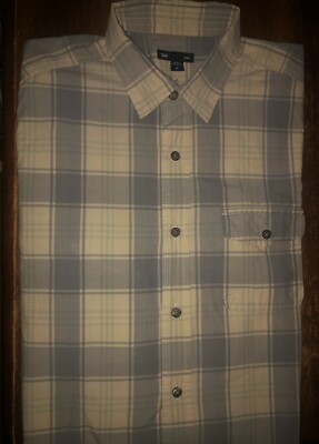 Mens Gap Long Sleeve Plaid Button Front Shirt Size Medium MD M