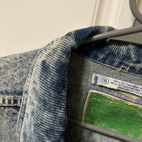 CODE BLEU vintage 80s black acid wash denim trucker jacket Size S Punk Rocker - Picture 6 of 12
