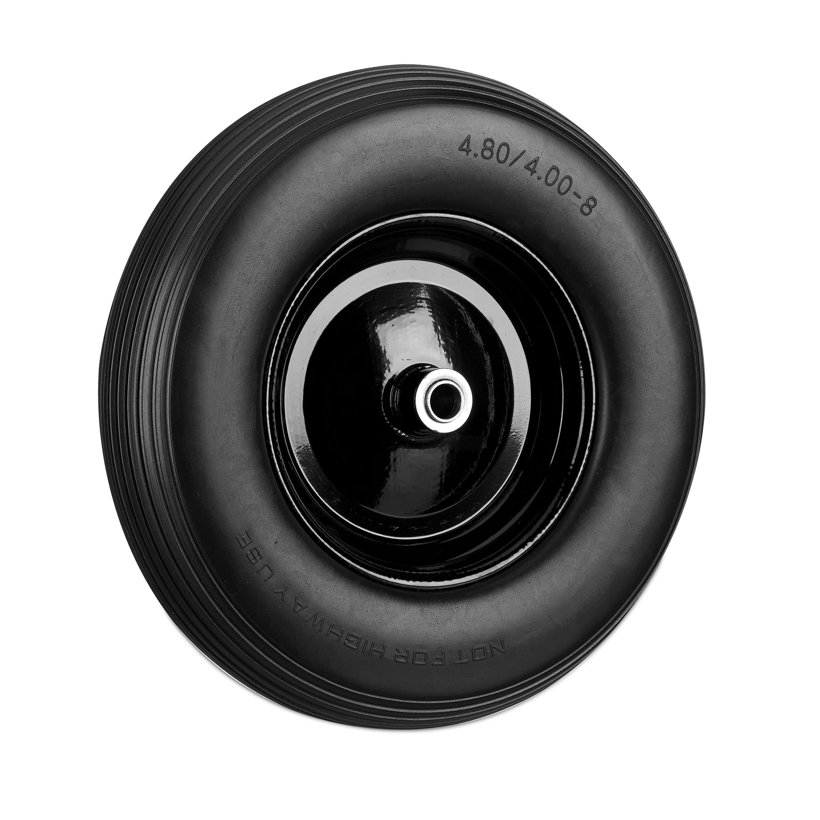 Relaxdays Ruota per Carriola 4.80 4.00-8 in Gomma Piena Cerchione di Acciaio, An