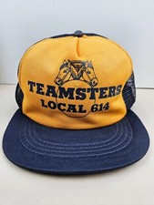 Vintage USA MADE Teamsters Local 614 Union Trucker Hat Snapback Dad Cap