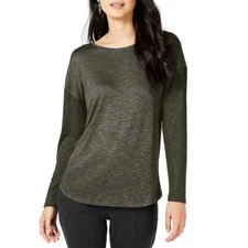 INC NEW Women's Long Sleeve Mixed-media Knit Casual Shirt Top TEDO