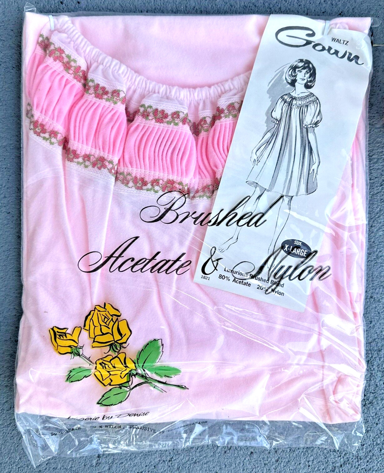 Vintage Lingerie Dress Night gown Size XL Cottagecore SISSY 
