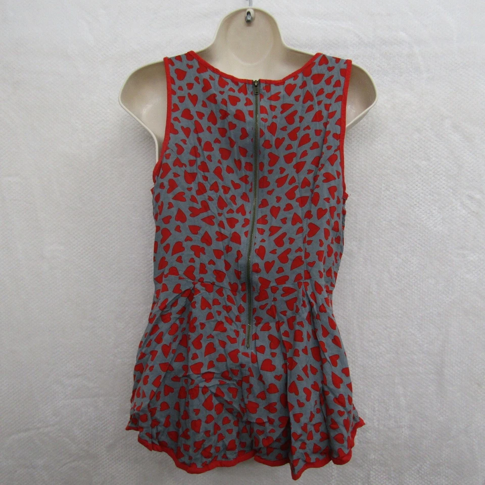 Xhilaration Niñas Top Camisa Blusa Grande Rojo Corazón Sin Mangas Amor San Valentín Foto 3 de 4