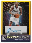LAMAR ODOM 2021 PANINI OPTIC GOLD PRIZM RETRO SERIES AUTO AUTOGRAPH CARD #2/10!