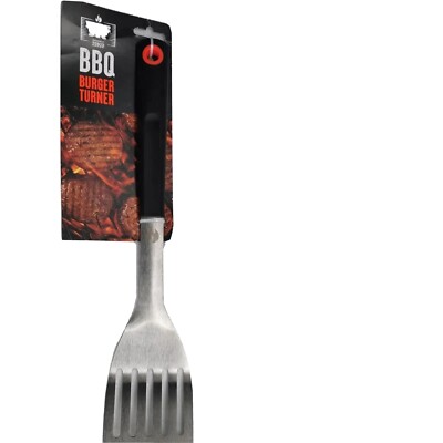 Feuerstelle BBQ Burger Wender Soft Touch langer Griff geschlitzter Spatel sehr stabil